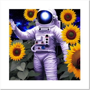 Astronaut big Sunflower Posters and Art